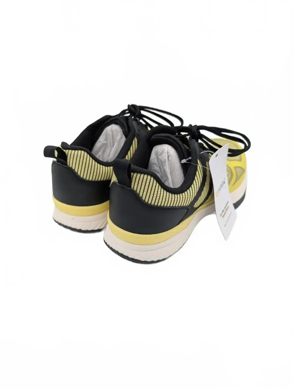 FitVille Amadeus Wide Extra Wide Tennis Court Sneakers Yellow Black Men 8.5W